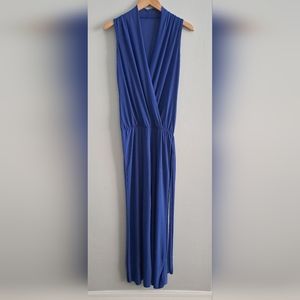 Jumpsuit, blue, like new, tall woman, elegant, casual, wide leg